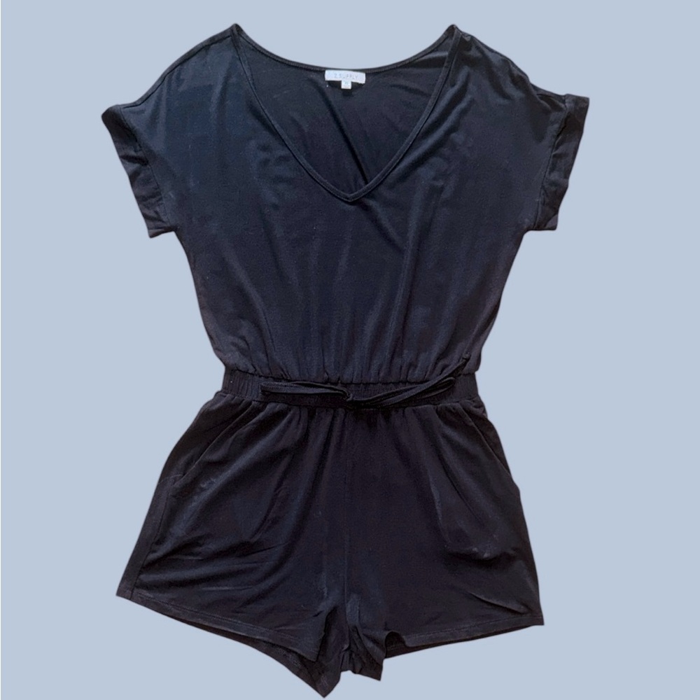Z‎ Supply Short Sleeve Jumpsuits Black XS